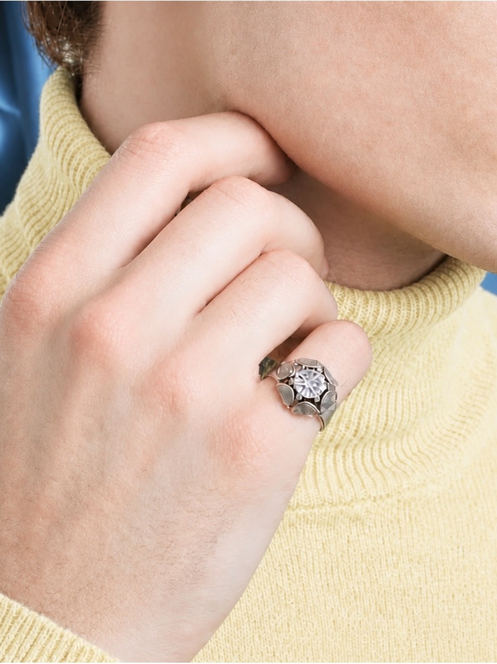 Men’s AAA Moissanite D-Color, VVSI. 7mm, Rhodium over 925 S.Silver